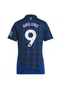 Manchester United Rasmus Hojlund #9 Voetbaltruitje Uit tenue Dames 2024-25 Korte Mouw